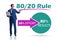 Businessman in pareto rule illustration