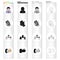 Businessman, phone in hand, conference participants, business deal. Business Conference set collection icons in cartoon