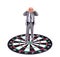 Businessman placed on a dartboard