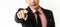 Businessman pointing finger to person. Abstract art photo of emotional man