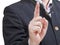 Businessman pointing by forefinger - hand gesture