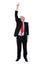 Businessman pointing upwards