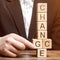 Businessman points to wooden blocks with the word Change to Chance. Personal development. Career growth or change yourself concept