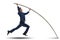 The businessman in pole vaulting concept