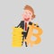 Businessman posing with bitcoin symbol. 3D