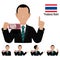 Businessman is presenting Baht banknote on transparent background