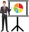 Businessman Presenting with overhead projector - Vector Illustration