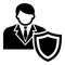 Businessman protection icon, simple black style