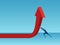 Businessman pushing red arrow graph. Chart growth financial success concept.