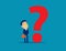 Businessman with Question mark. Concept business vector illustration, Solution, Problem, Thinking