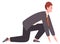Businessman ready to start running. Work competition icon
