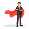 Businessman in a red cloak. Superhero of business.