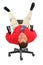 Businessman in red shirt on chair