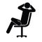 Businessman relaxation  icon. Businessman relaxation  sign, symbol