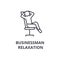 Businessman relaxation thin line icon, sign, symbol, illustation, linear concept, vector