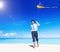 Businessman Relaxing Beach Holiday Vacations Concept