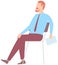 Businessman relaxing in office. Entrepreneur in suit sitting on chair during break at work