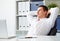 Businessman resting in office