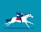 Businessman ride a horse. Concept business vector illustration.