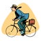 Businessman riding bicycle business people concept