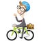 Businessman riding his bike