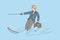 Businessman riding water ski