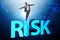 The businessman in risk and reward business concept