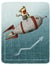 Businessman on a rocket and finance graph