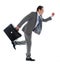 Businessman running with a briefcase