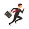 Businessman running character isolated icon