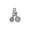 Businessman running on gears line icon