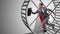 The businessman running on hamster wheel