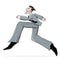 Businessman running in suit cartoon