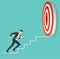 Businessman running to target archery. business concept vector