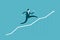 Businessman runs up the arrow. Career success, business concept. Infographics vector illustration