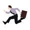 businessman rushing with briefcase. Vector illustration decorative design