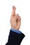 Businessman\'s hand with finger crossed