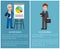 Businessman Set of Posters Vector Illustration