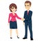 Businessman Shaking Hands Businesswoman