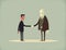 A businessman shaking hands sealing a deal after a long and difficult negotiation. Art concept. AI generation