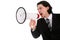 Businessman Shouting Through Megaphone