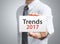 Businessman showing trends 2017 wording