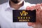 Businessman Showing VIP Member Card