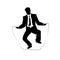 Businessman silhouette of a man in a suit and tie rides. . Success. Vector.