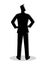 Businessman Silhouette Standing Back View