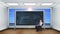 Businessman sitting in classroom