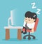 Businessman sleep at his office