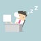 Businessman sleep during working