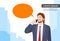 Businessman Smart Phone Talk Chat Bubble