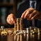 Businessman stacking coins, investment concept, accompanied by creative hand gestures